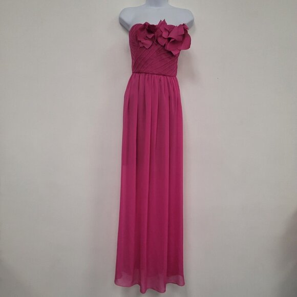 Max & Cleo Dresses & Skirts - Max and Cleo Womens Strapless Formal A Line Sheer Maxi Dress Size 4 Pink NWT